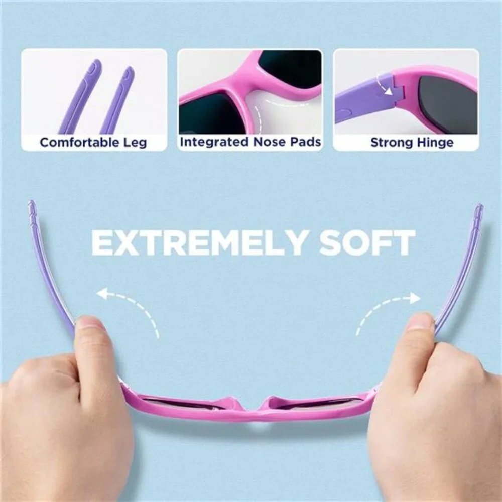 Kids‎ Summer Sunglasses Polarized UV Protection Flexible Rubber Glasses Shades
